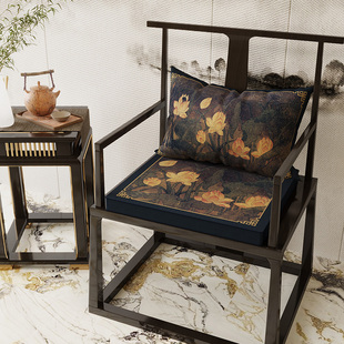 中式茶椅垫坐垫太师椅圈椅防滑加厚垫红木沙发垫靠枕抱枕木椅子垫