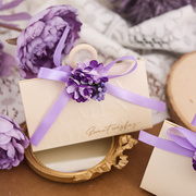 结婚婚礼订婚伴手礼空盒，大喜糖袋，糖果盒森系紫色2024喜糖盒子