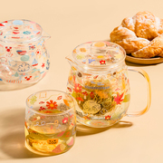 cybil创意玻璃茶壶茶杯带茶隔套装耐热轻奢家用办公水壶花茶壶
