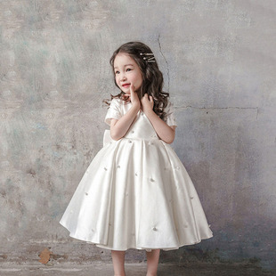 韩式儿童公主裙花童钢琴演出蓬蓬裙，女童生日周岁礼服婚纱裙子