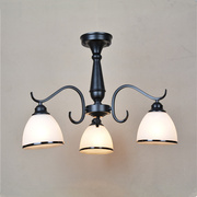 欧式铁艺复古美式简约烤漆灯具客厅餐厅卧室8 6 5 3头吸吊灯