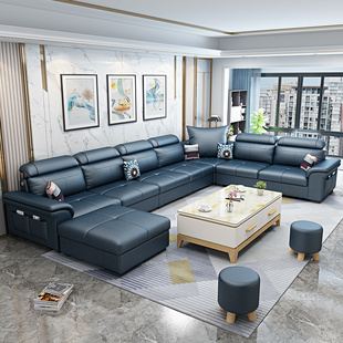 布艺沙发简约现代客厅大小户型乳胶网红款科技布U型组合沙发
