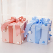粉色超大礼物盒空盒子高档包装盒送男女箱子生日礼盒伴手礼绒球