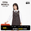 littlemoco童装秋冬装儿童，裙子女童英伦格，纹连衣裙学院风大童