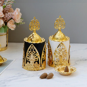 金属香炉金色中东阿拉伯哑光黑白色，陶瓷桌面香炉装饰摆件工艺品