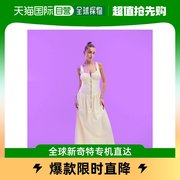 香港直邮潮奢 ASOS 女士设计水洗棉质低腰拉链中长连衣裙(奶油色)