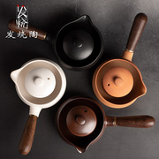 发烧陶电陶炉煮茶壶套装，耐高温陶瓷温茶器黑檀侧把壶大容量过滤壶