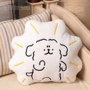 价线条小狗抱枕可爱韩国狗，抱枕毛绒玩具靠垫玩偶床上睡觉娃娃