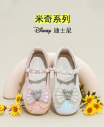 迪士尼韩版女童公主鞋亮晶晶高跟鞋搭配小孩儿童灰姑娘礼服裙