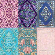 欧式花纹法式异域民族图腾地毯围巾挂毯画芯印花服装矢量eps素材