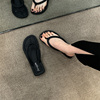 拖鞋女2024夏外穿黑色法式高级感平底夹趾泰国海边沙滩人字拖