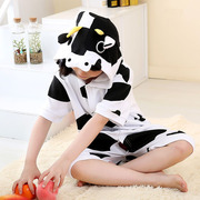 奶牛连体睡衣儿童爬服夏装哈衣服(哈衣服，)小朋友动物男孩女孩子宝宝连体衣