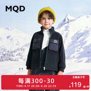MQD童装22冬男童拼接休闲时尚外套儿童加厚保暖舒适上衣奥莱