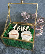 定制戒指盒对戒婚礼单戒创意收纳求婚交换森系永生花玻璃盒珠宝盒