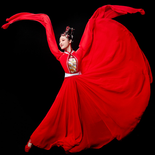 水袖舞蹈服古典舞演出服女古风飘逸现代中国风采薇惊鸿舞服装成人