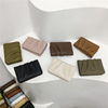 小脏柜韩版可爱时尚小巧对折零钱包，褶皱设计短款卡包女士小钱包