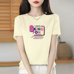 一线大牌100%纯棉宽松百搭短袖女