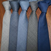 羊毛高端面料 英伦手打款男灰色正装商务7cm韩版复古格子领带潮