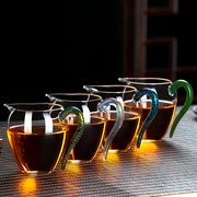 水晶玻璃公道杯茶漏套装高端透明分茶器耐热功夫茶具配件小号茶海