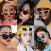 韩版潮复古蹦迪猫眼墨镜，女近视嘻哈，欧美网红太阳镜防晒眼镜三角形