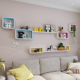 烤漆正方形创意格子墙壁卧室置物书花架壁挂摆件客厅电视装饰隔板