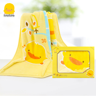 黄色小鸭婴儿毛毯宝宝冬季加厚双层云毯新生礼盒盖毯幼儿园童毯