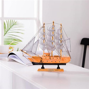 书房帆船模型渔船木船工艺品模中式工艺船摆件实木大船装饰品摆件