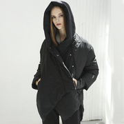 羽绒服女2023加厚中长款原创设计冬季小个子宽松大码黑色外套
