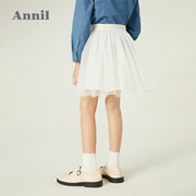 安奈儿女童短裙夏季公主蛋糕，裙圆点半身，网纱裙子洋气百搭
