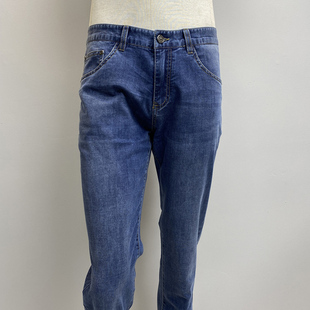 24年春季男士薄款牛仔裤商务休闲免烫直筒长裤LENZON领佐品牌