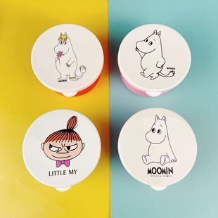 日本姆明moomin亚美圆形迷你饭盒便当盒零食盒水果盒卡通坚果便携