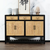 中式老榆木玄关柜储物，仿古鞋柜整装，带抽屉现代中式柜实木家具