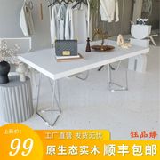 服装店鞋包架女装中岛流水台展示台桌子长方形中间摆放实木展示桌