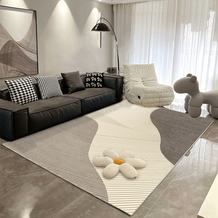 侘寂风客厅地毯卧室家用2024轻奢简约现代沙发，茶几床边毯地垫