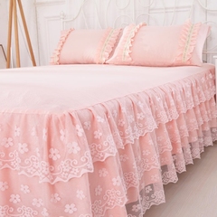 韩版公主床裙式单件蕾丝花边床罩