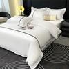 宾馆民宿酒店四件套，2.2米床八件套被套床单枕套，枕芯白色织带白色