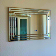 浴室镜子复古做旧欧式梳妆镜壁挂卧室穿衣镜台式化妆镜过道玄关镜