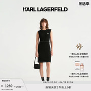 karllagerfeld卡尔拉格，斐春夏款无袖，针织连衣裙露肩裙老佛爷