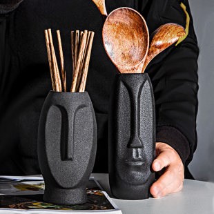 北欧创意筷子笼家用陶瓷筷筒快子勺子篓锅铲叉收纳盒桌面可沥水