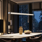 铝材餐厅吊灯意式极简高端吧台设计创意现代简约一字玻璃长条吊灯