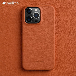 Melkco适用苹果13手机壳iPhone13ProMax真皮保护套13mini简约潮壳高级感皮质