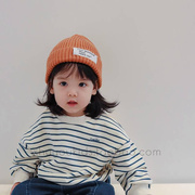女童毛线帽宝宝婴儿帽子秋冬季男童，针织帽儿童套头帽瓜皮冷帽女孩