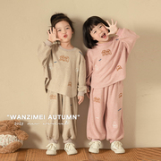 sasa的丸子妹女童秋装套装，2023潮两色运动卫衣两件套时尚洋气