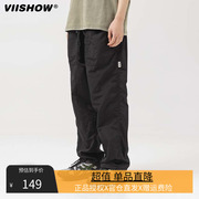 VISHOW美式复古2023休闲裤直筒日系滑板束脚工装长裤男生裤子