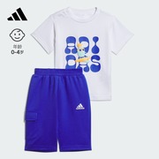 休闲印花短袖套装男女婴童夏季adidas阿迪达斯轻运动it1770