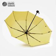 blacklemon黑柠檬纳米拒水纯色三折伞，折叠晴雨两用小巧随身可携式