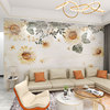 墙纸定制3d法式奶油风向日葵，电视背景墙壁纸客厅，壁布卧室墙布壁画