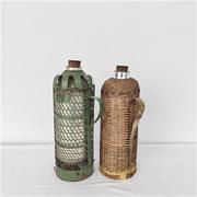 老暖水瓶保温瓶民俗装饰收藏竹编，物件暖壶农家院道具影视怀旧摆件
