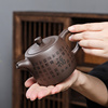 紫砂茶壶大容量泡茶壶家用刻字功夫茶具单壶仿古紫砂壶定制泡茶器