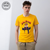 安杰安尼春夏季款棉时尚串珠，黄色修身男士短袖t恤潮aj802063599